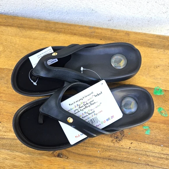 Hawaiian Jellys Ultra Comfort O'o Black Lava Unisex  Sandals Women's Siz… - Picture 9 of 16